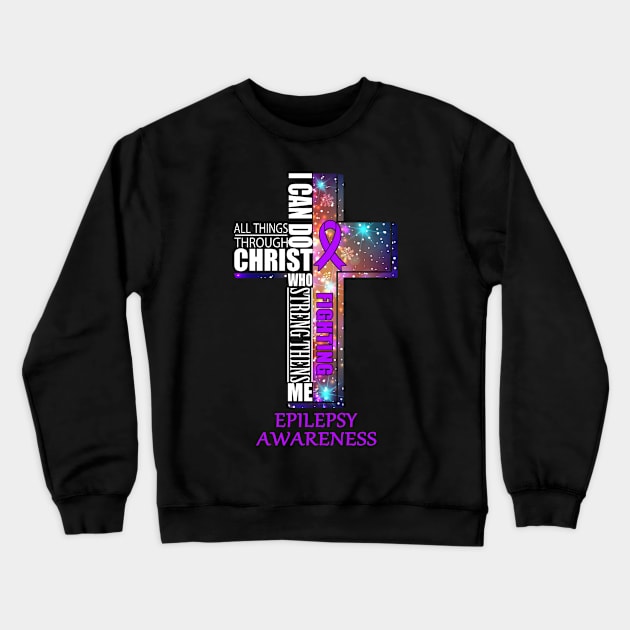 epilepsy Awaneress Support epilepsy Christmas Gifts Crewneck Sweatshirt by ThePassion99